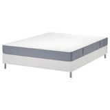 LYNGÖR Base cama con somier, Vesteröy Extra firme/azul claro blanco, 140x200 cm
