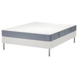 LYNGÖR Base cama con somier, Vesteröy Extra firme/azul claro blanco, 140x200 cm
