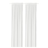 MÄSTERROT Cortinas, 1 par, blanco blanco/rejilla con cinta de fruncir, 145x250 cm