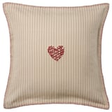 MÄVINN Funda de cojín, beige rojo/corazón, 50x50 cm