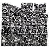 MAJSMOTT Funda plumón con 2 fundas almohada, blanco hueso/negro, 240x220/50x60 cm