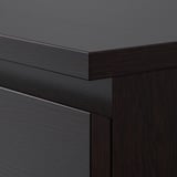 MALM Cómoda de 3 cajones, negro con café, 80x78 cm
