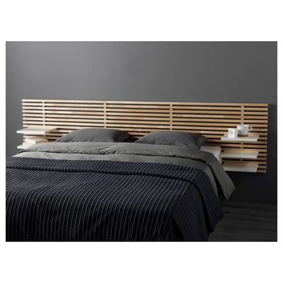 MANDAL Cabecero de cama, abedul/blanco, 240 cm