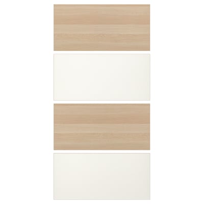 MEHAMN 4 paneles para puertas correderas, Efecto roble tinte blanco/blanco, 100x201 cm
