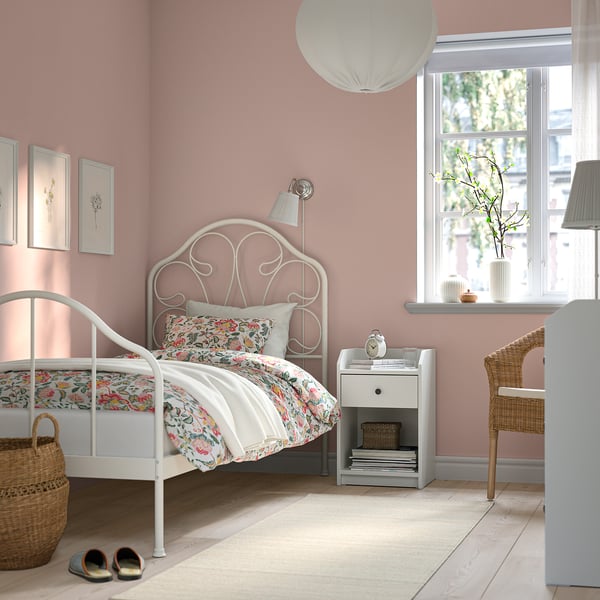 MELLGRUND Estructura de cama, blanco hueso/Luröy, 90x200 cm