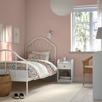 MELLGRUND Estructura de cama, blanco hueso/Luröy, 90x200 cm