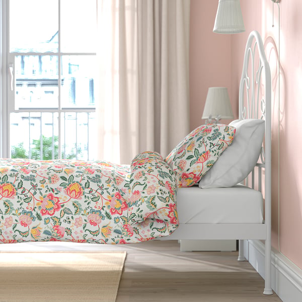 MELLGRUND Estructura de cama, blanco hueso/Luröy, 90x200 cm