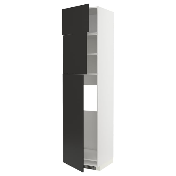 METOD Aanevera+3pt, blanco/Nickebo Antracita mate, 60x60x240 cm