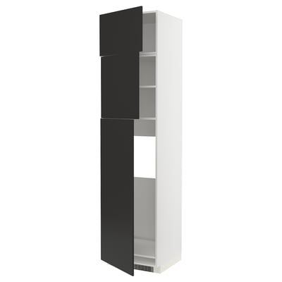 METOD Aanevera+3pt, blanco/Nickebo Antracita mate, 60x60x240 cm