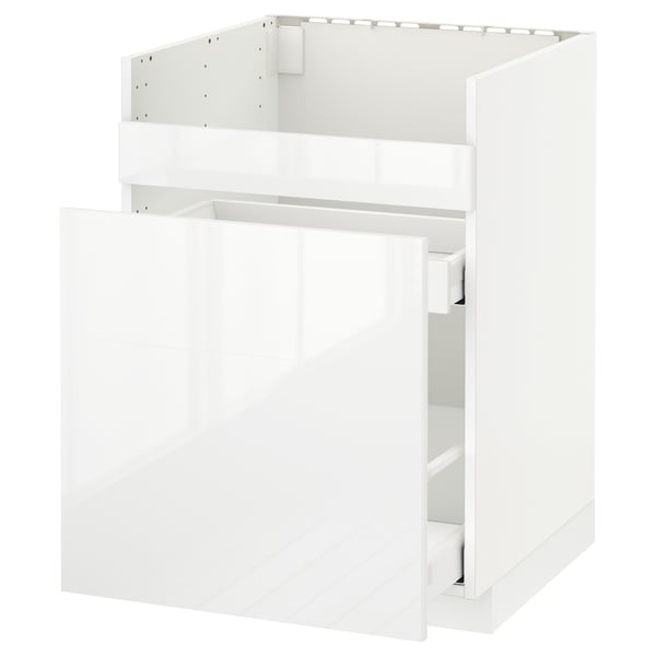 METOD Abj lvplt HAVSEN/3frnt/2 caj, blanco Maximera/Ringhult blanco, 60x60 cm