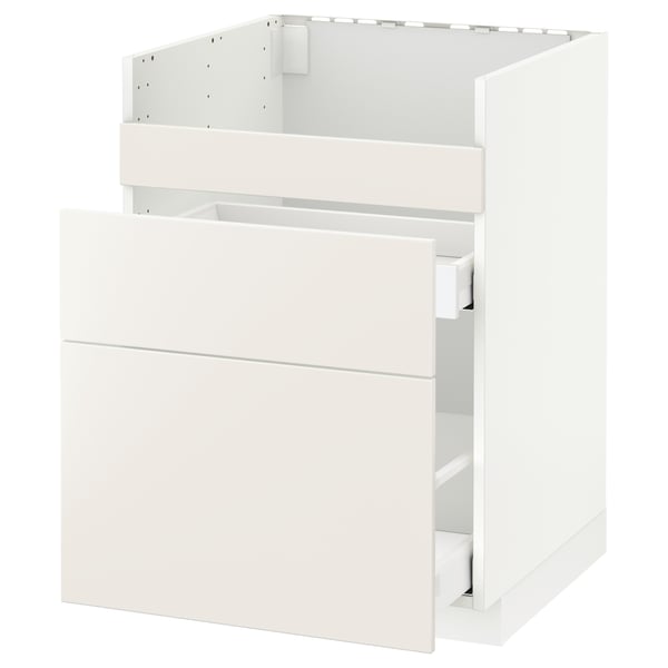 METOD Abj lvplt HAVSEN/3frnt/2 caj, blanco/Veddinge blanco, 60x60 cm