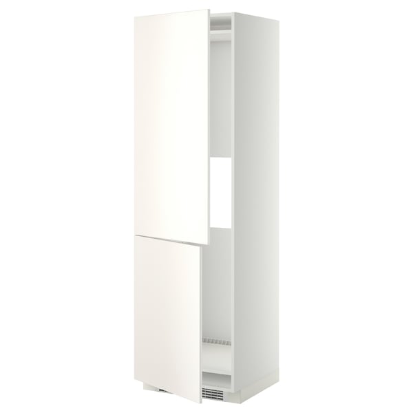 METOD Armario alto nevera congelador, blanco/Veddinge blanco, 60x60x200 cm