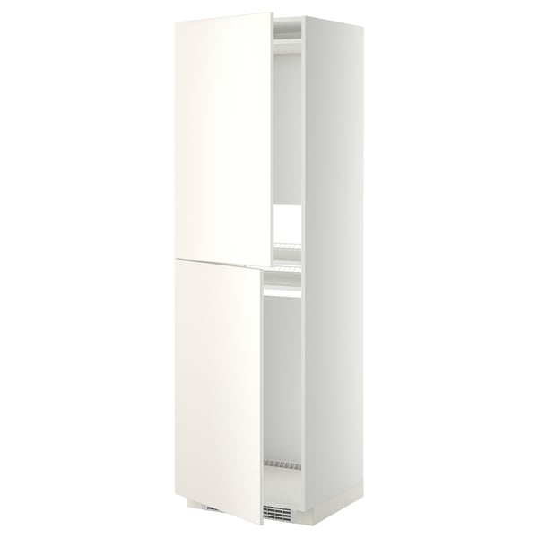 METOD Armario alto nevera congelador, blanco/Veddinge blanco, 60x60x200 cm