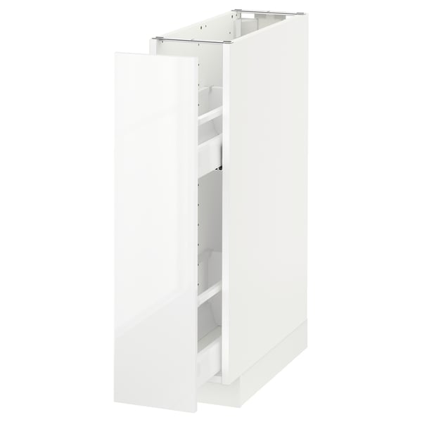 METOD Armario bajo cocina extraíble, blanco/Ringhult blanco, 20x60 cm