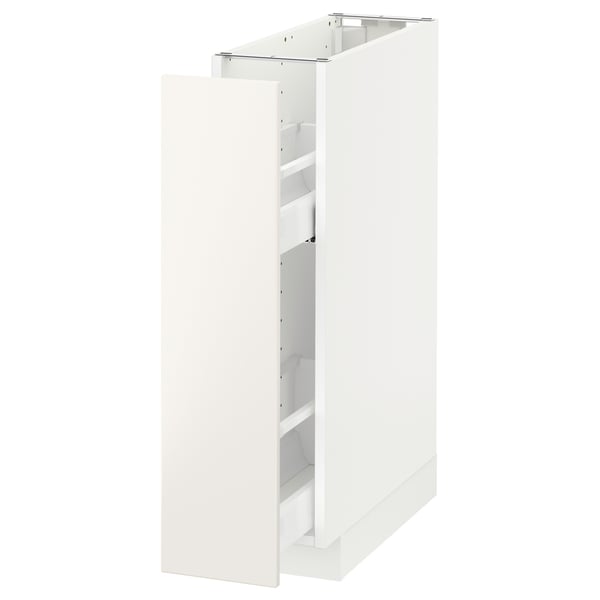METOD Armario bajo cocina extraíble, blanco/Veddinge blanco, 20x60 cm