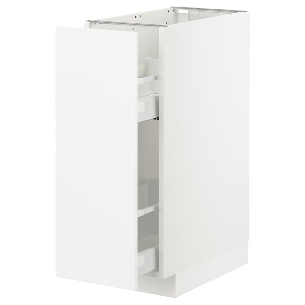 METOD Armario bajo cocina extraíble, blanco/Veddinge blanco, 30x60 cm