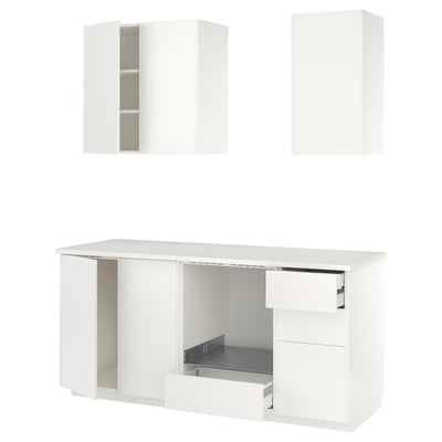 METOD Cocina, blanco/Veddinge blanco, 186x60x227 cm