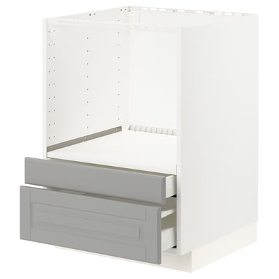 METOD / MAXIMERA Abjcombimicro/cj, blanco/Bodbyn gris, 60x60 cm