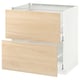 METOD / MAXIMERA Armario bajo cocina 2 cajones, blanco/Askersund Efecto fresno claro, 80x60 cm