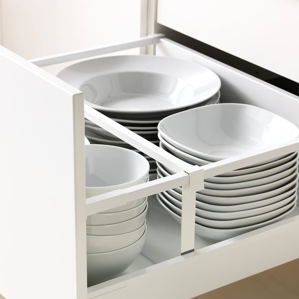 METOD / MAXIMERA Armario bajo cocina 2 cajones, blanco/Veddinge blanco, 60x60 cm