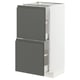 METOD / MAXIMERA Armario bajo cocina con 2 cajones, blanco/Voxtorp gris oscuro, 40x37 cm