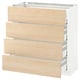 METOD / MAXIMERA Armario bajo cocina con 4 cajones, blanco/Askersund Efecto fresno claro, 80x37 cm