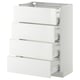 METOD / MAXIMERA Armario bajo cocina con 4 cajones, blanco/Ringhult blanco, 60x37 cm