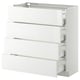 METOD / MAXIMERA Armario bajo cocina con 4 cajones, blanco/Ringhult blanco, 80x37 cm