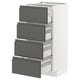 METOD / MAXIMERA Armario bajo cocina con 4 cajones, blanco/Voxtorp gris oscuro, 40x37 cm