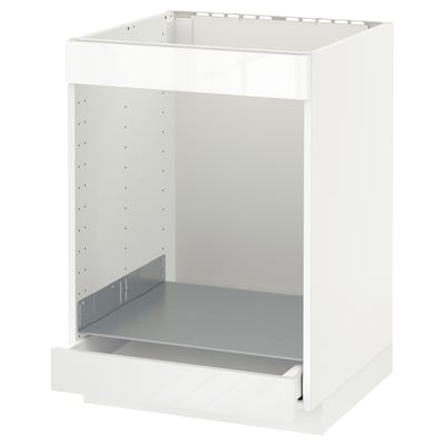 METOD / MAXIMERA Armario bajo para estufa y horno, blanco/Ringhult blanco, 60x60 cm