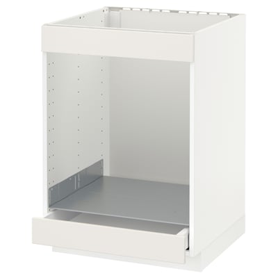 METOD / MAXIMERA Armario bajo para estufa y horno, blanco/Veddinge blanco, 60x60 cm