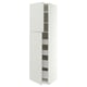 METOD / MAXIMERA Mueble alto + 2 puertas y 4 cajones, blanco/Aspudden gris claro, 60x60x220 cm