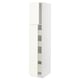 METOD / MAXIMERA Mueble alto + 2 puertas y 4 cajones, blanco/Vallstena blanco, 40x60x200 cm