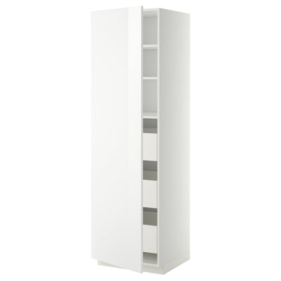 METOD / MAXIMERA Mueble alto con cajones, blanco/Ringhult blanco, 60x60x200 cm