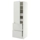 METOD / MAXIMERA Mueble alto con puerta y 4 cajones, blanco/Aspudden gris claro, 60x60x200 cm
