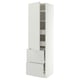 METOD / MAXIMERA Mueble alto con puerta y 4 cajones, blanco/Aspudden gris claro, 60x60x220 cm