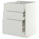 METOD / MAXIMERA Mueble con 3 cajones, blanco/Aspudden gris claro, 60x60 cm