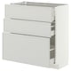 METOD / MAXIMERA Mueble con 3 cajones, blanco/Aspudden gris claro, 80x37 cm