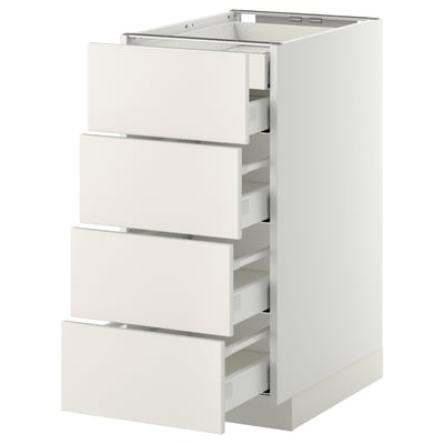 METOD / MAXIMERA Mueble inferior 5 cajones/4 frentes, blanco/Veddinge blanco, 40x60 cm