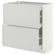 METOD / MAXIMERA Mueble inferior con 3 cajones, blanco/Aspudden gris claro, 80x37 cm