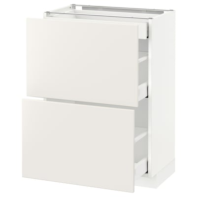 METOD / MAXIMERA Mueble inferior con 3 cajones, blanco/Veddinge blanco, 60x37 cm