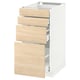 METOD / MAXIMERA Mueble inferior con 4 cajones, blanco/Askersund Efecto fresno claro, 40x60 cm