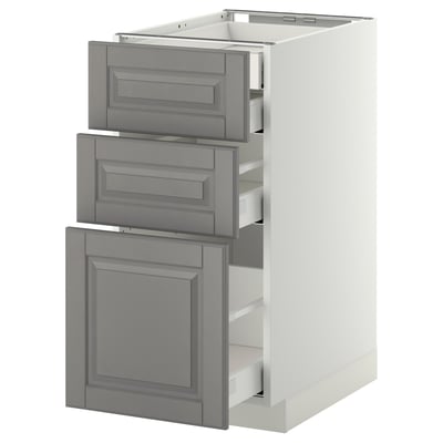 METOD / MAXIMERA Mueble inferior con 4 cajones, blanco/Bodbyn gris, 40x60 cm