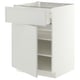 METOD / MAXIMERA Mueble inferior con cajón y puerta, blanco/Aspudden gris claro, 60x60 cm