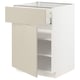 METOD / MAXIMERA Mueble inferior con cajón y puerta, blanco/Havstorp beige, 60x60 cm