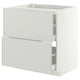 METOD / MAXIMERA Mueble inferior estufa + 2 cajones, blanco/Aspudden gris claro, 80x60 cm