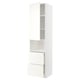 METOD / MAXIMERA Mueble microondas +2 cajones+puerta, blanco/Vallstena blanco, 60x60x240 cm