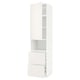 METOD / MAXIMERA Mueble microondas +2 cajones+puerta, blanco/Veddinge blanco, 60x60x240 cm