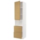 METOD / MAXIMERA Mueble microondas +2 cajones+puerta, blanco/Voxtorp Efecto roble, 60x60x240 cm