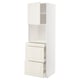 METOD / MAXIMERA Mueble microondas con 3 cajones, blanco/Bodbyn blanco hueso, 60x60x200 cm